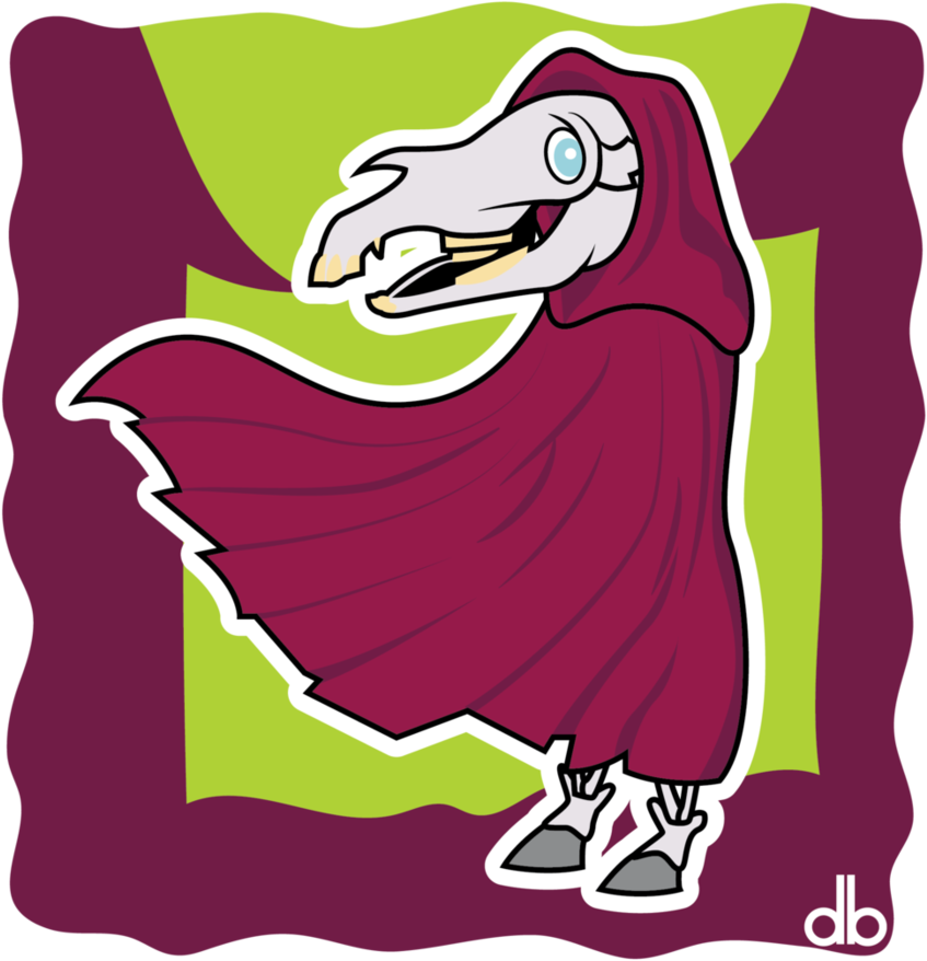 Mari Lwyd Sticker By Gr8gonzo - Cartoon (894x894)