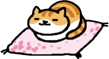 Pumpkin On The Sakura Pillow - Neko Atsume Face Plant (500x424)