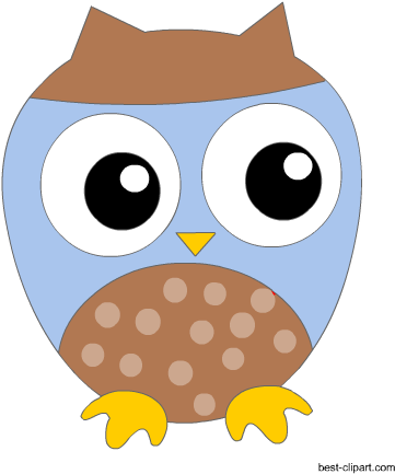 Free Blue Owl Clip Art Image - Owl Baby Shower (450x450)