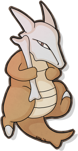 Marowak The Bone Keeper By Haunted-attic - Cartoon (289x500)