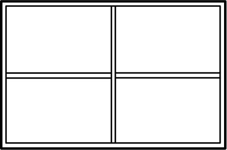 Window Line Art - 2 Squares Side By Side (462x305)