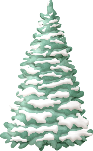 Pine Trees Snow - Christmas Tree With Snow Clipart (309x500)