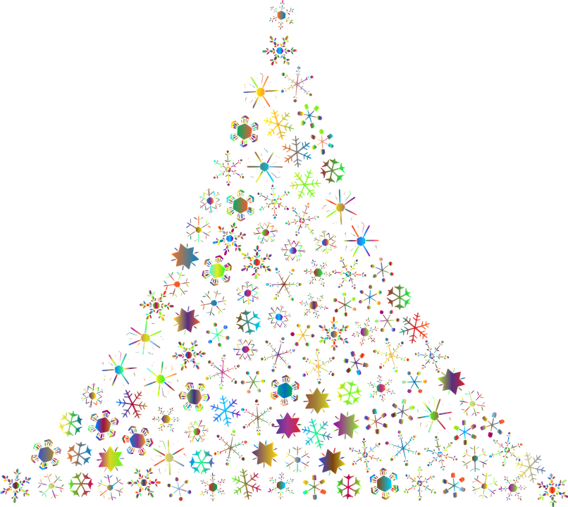 Blue And White Snowflake Abstract Tree In - Christmas Tree Transparent Background Png (806x720)