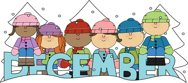 Snow Clipart December - December Kids Clipart (600x265)