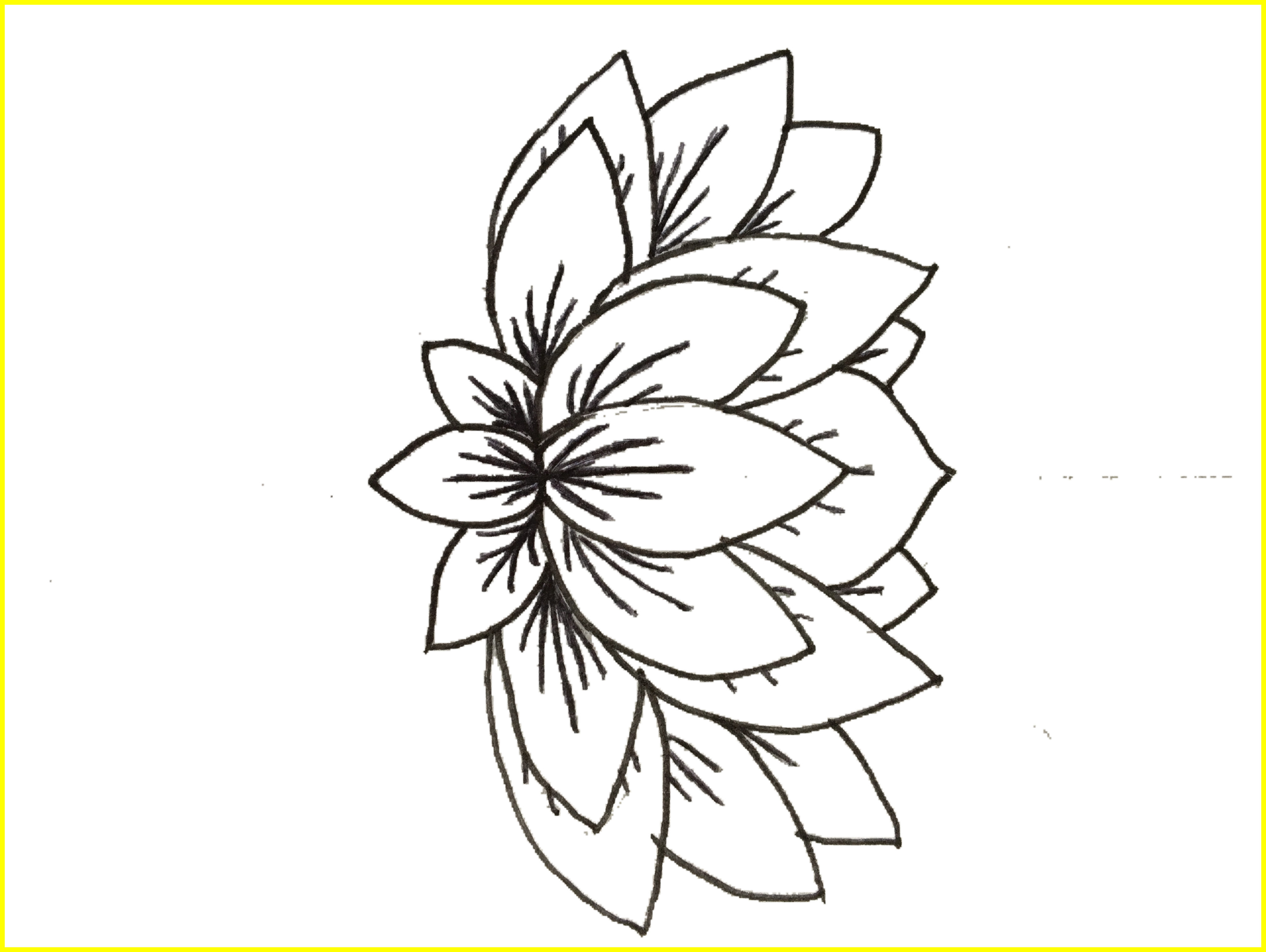 Lotus Png Lotus Flower Clipart Png Awesome Lotus Designed - Line Art (4062x3054)