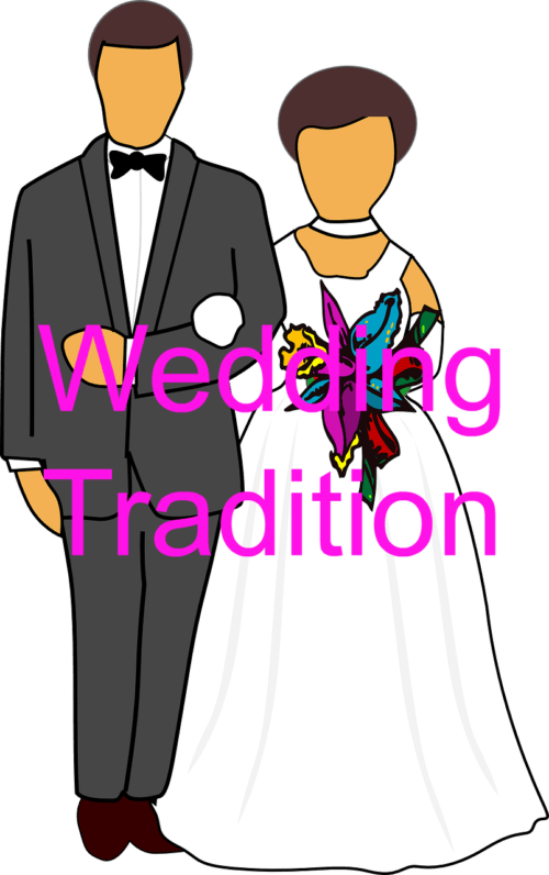 Wedding Tradition - Bride And Groom Clipart (500x796)