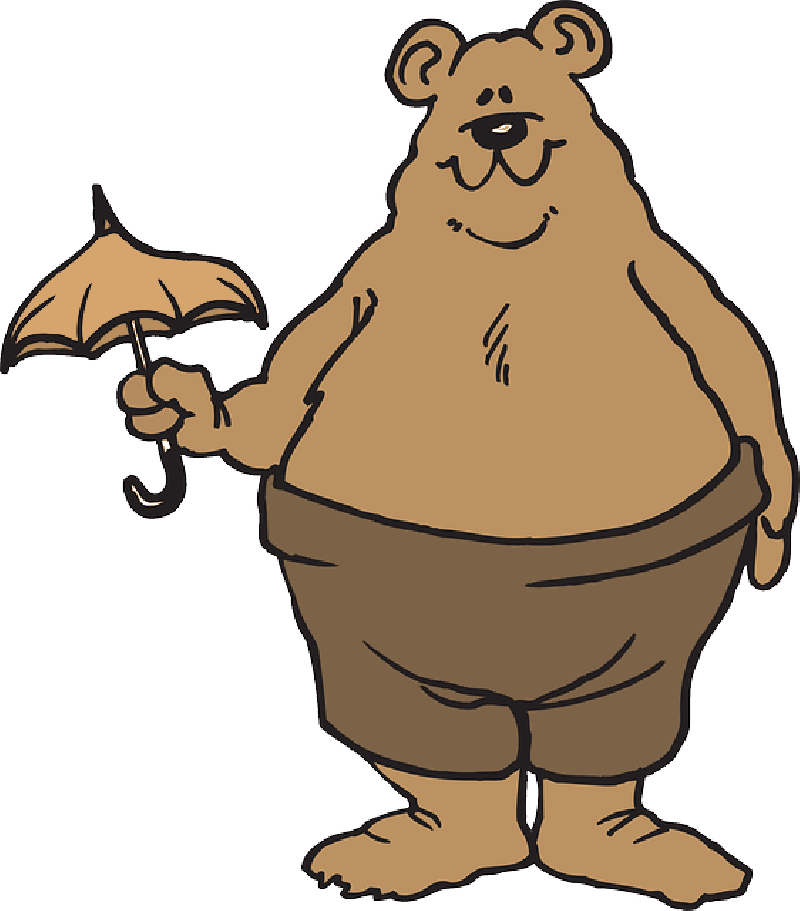 Standing - Zazzle Big Bear, Das Eine Kleine Regenschirmillustration (800x911)