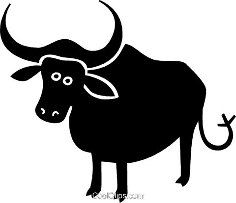 Cow Royalty Free Vector Clip Art Illustration - Stier Bei Den Hörnern Packen (480x414)