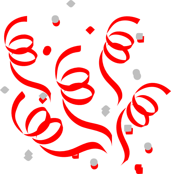 Confetti Clip Art Black And White Free Clipart - Red Confetti Clipart Free (588x600)