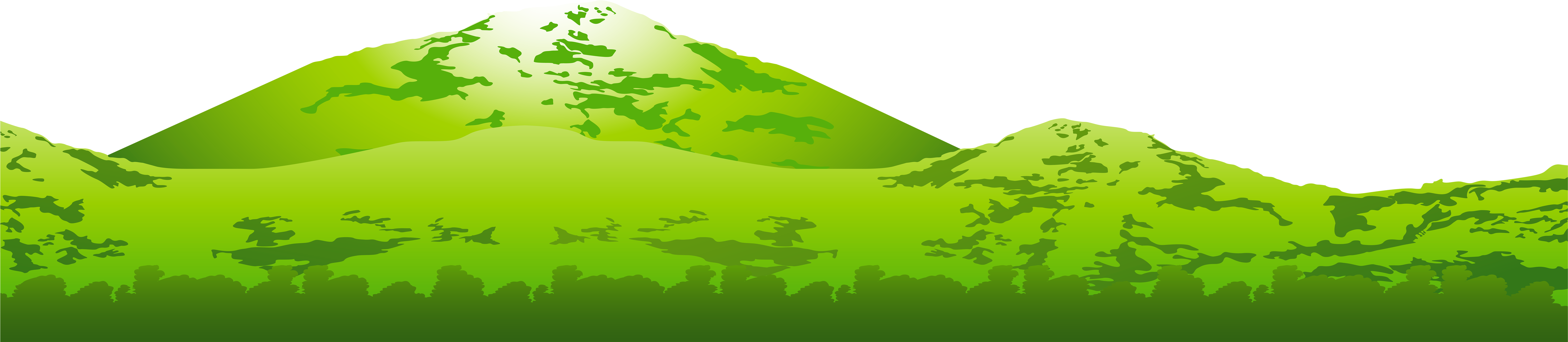 Mountain Clipart Clear Background - Green Mountain Clipart (8000x1986)