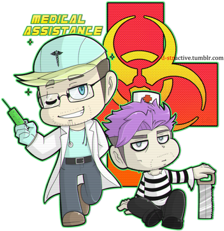 The Doc And The Nurse - Chibi (500x493)