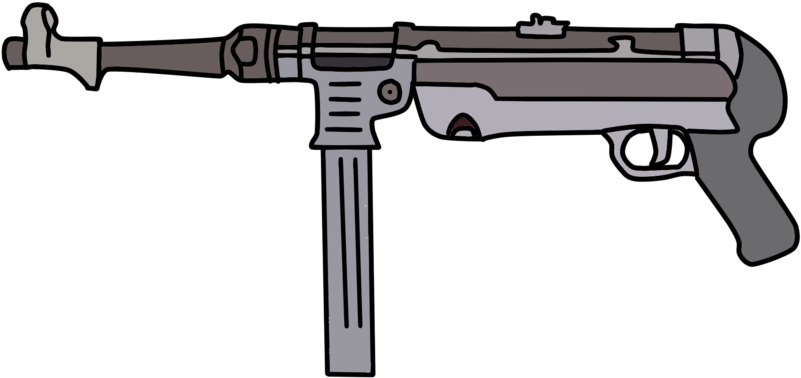 Drawn Rifle Submachine Gun - Firearm (900x413)