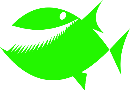 Image For Fish Toothy Green Animal Clip Art - Restaurant Danilo (454x316)