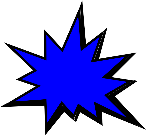 Blue Comic Pow Png, Svg Clip Art For Web - Blank Kapow Sign (600x557)