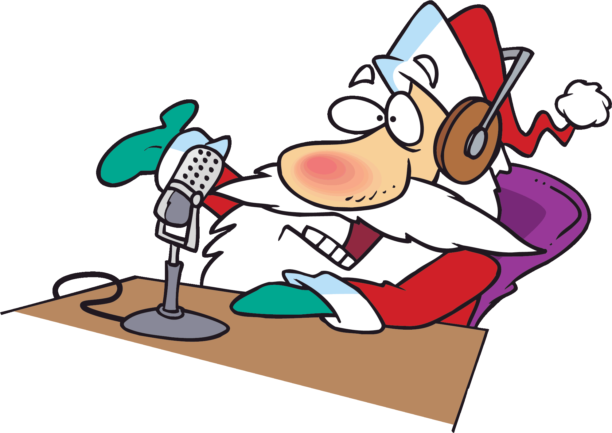 Ham Clipart Merry Christmas - Santa Claus Ham Radio (2000x1416)