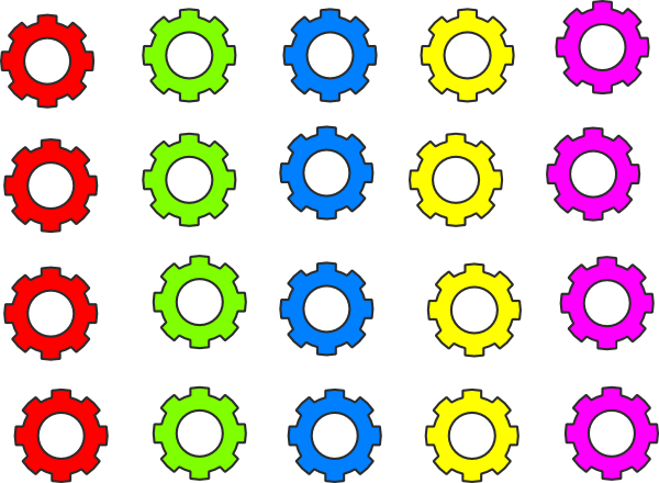 Colorful Gear Clipart (600x440)