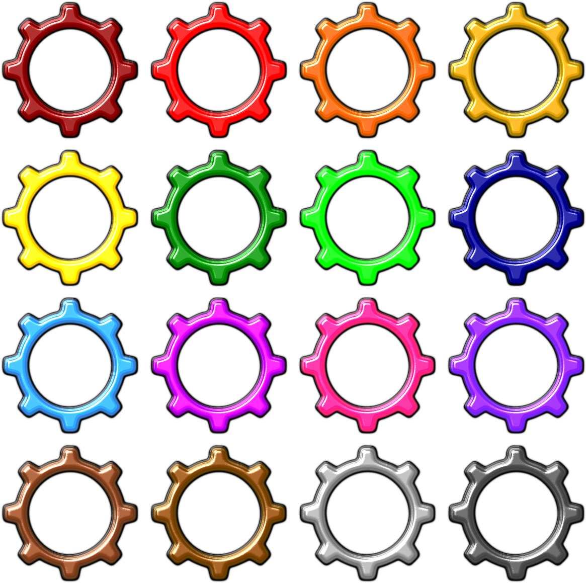 Gears Colored - Circle (1200x1194)