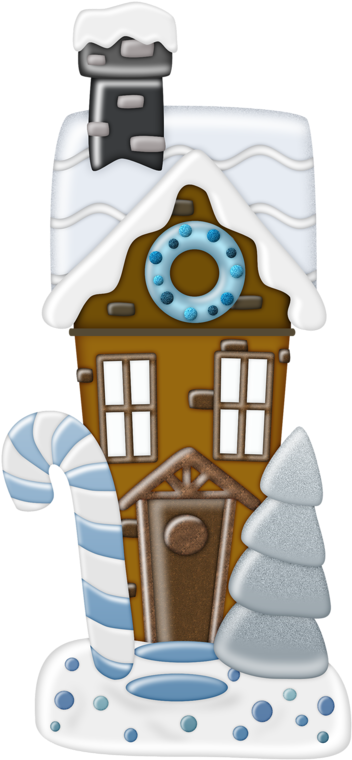 Merry Christmas Clipart House - Portable Network Graphics (385x800)