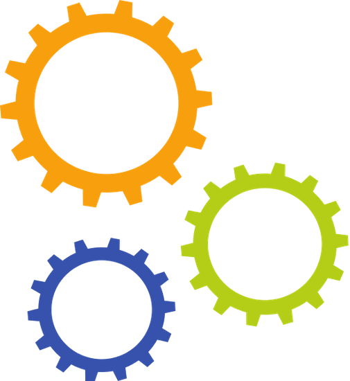 Colorful Cogwheel Of Gears Symbol - Hometown Summer Clear Stamps- (505x550)