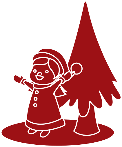 Cute Girl And Christmas Tree Cartoon - Illustration (550x550)