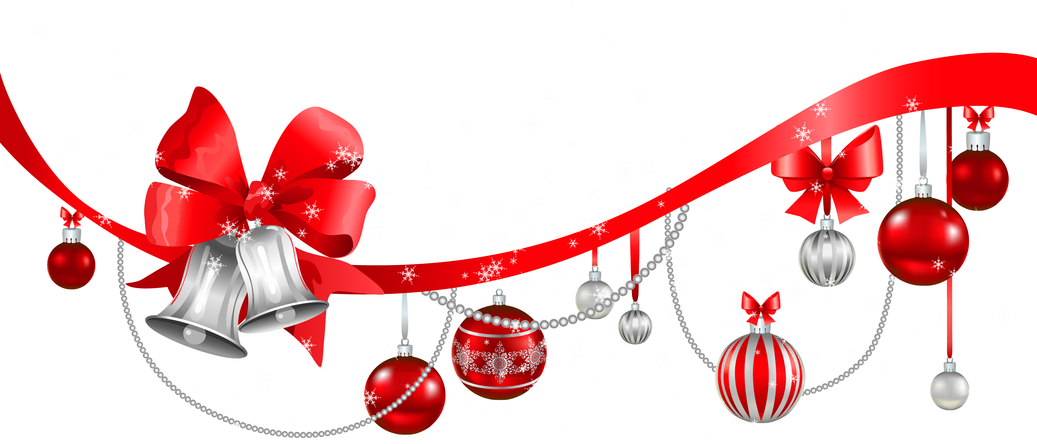 Christmas Decorations Clipart & Christmas Decorations - Merry Christmas Decoration Png (3339x1431)