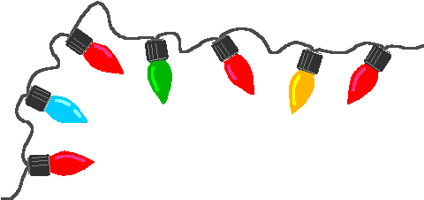 Christmas Tree Clip Art Christmas Tree With Baubles - Christmas Light Corner Border (490x367)