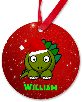 Personalized Dinosaur Ornament - Cartoon-dinosaurier Karte (350x350)