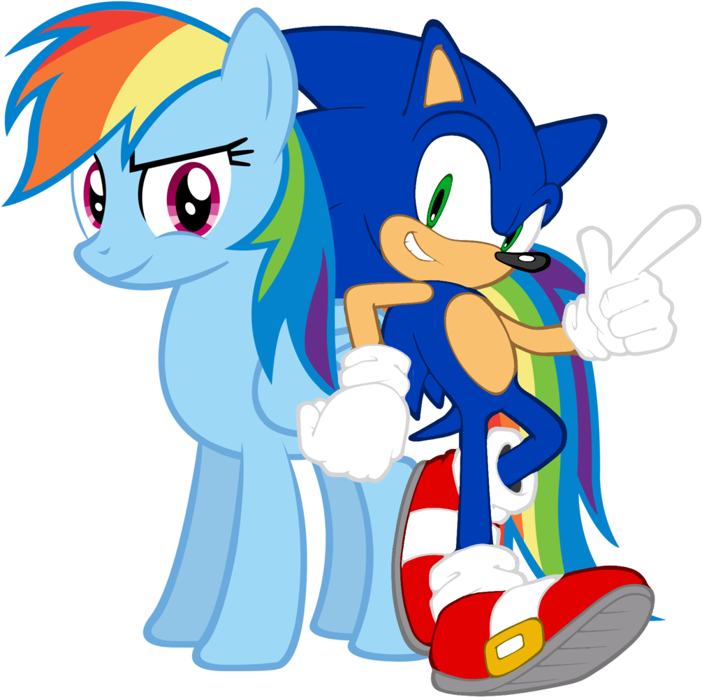 Smile For The Camera By Sputnikmann - Sonic And Rainbow Dash (1041x1024)