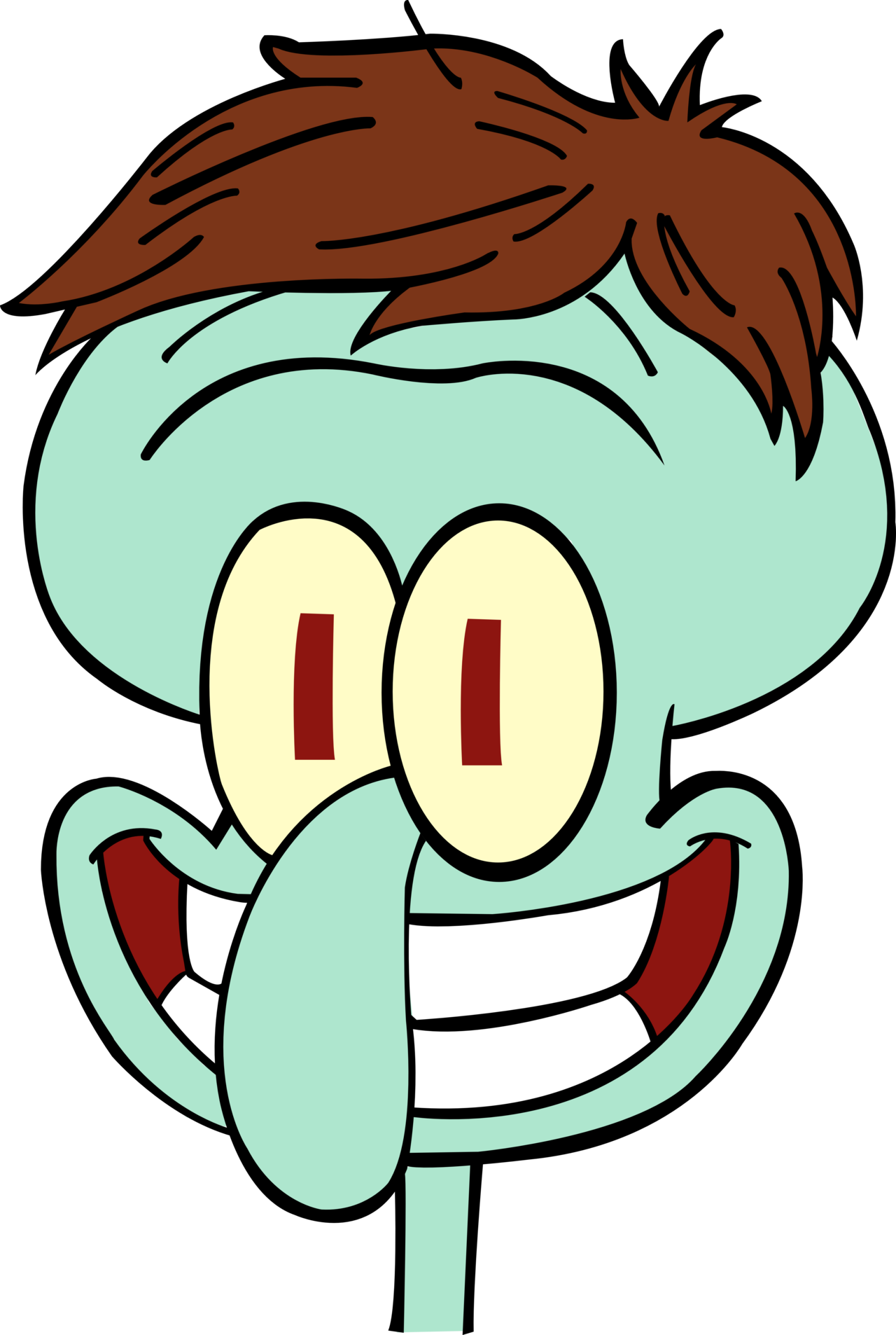 Smile Squidward By Animalsss-d5adnhm - Squidward Head Png (1280x1906)