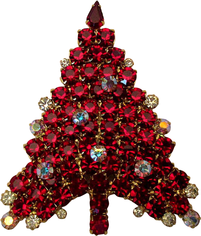 Big Red Rhinestone Crystal Christmas Tree Pin Brooch - Big Red Rhinestone Crystal Christmas Tree Pin Brooch (922x922)