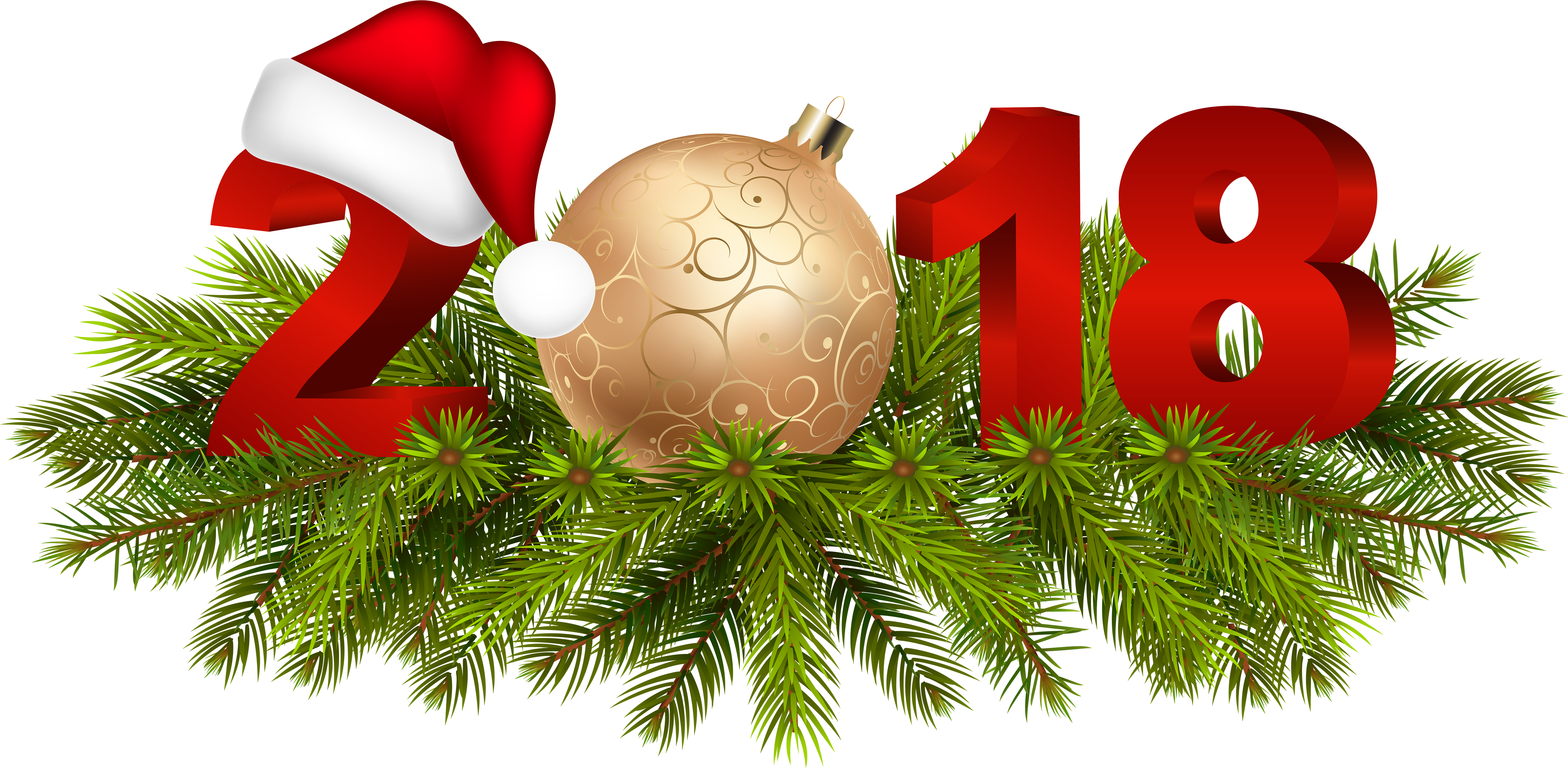2018 Christmas Decoration Png Clip Art Image - Christmas Balls 2018 Png (6000x2967)