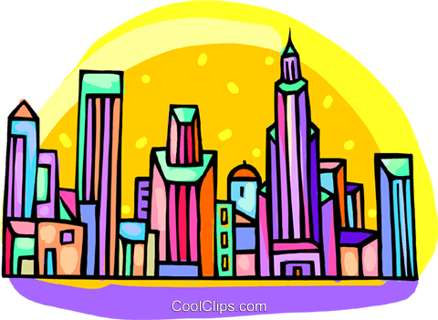 City Scene Royalty Free Vector Clip Art Illustration - City Scene (480x351)