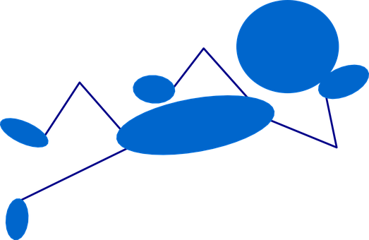 Stickman, Stick Figure, Blue - Stick Man Laying Down (523x340)