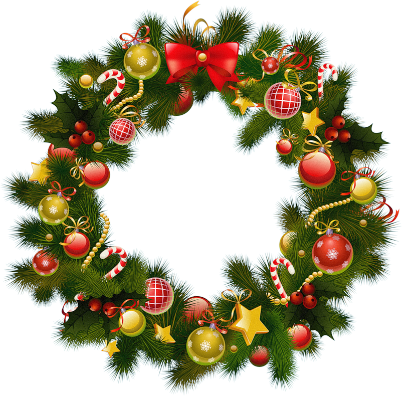 A35 - Christmas Wreath Png Transparent (802x790)