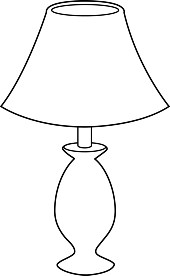 Lamp Clipart Black And White Clipart Panda Free - Black And White Clip Lamp (338x550)