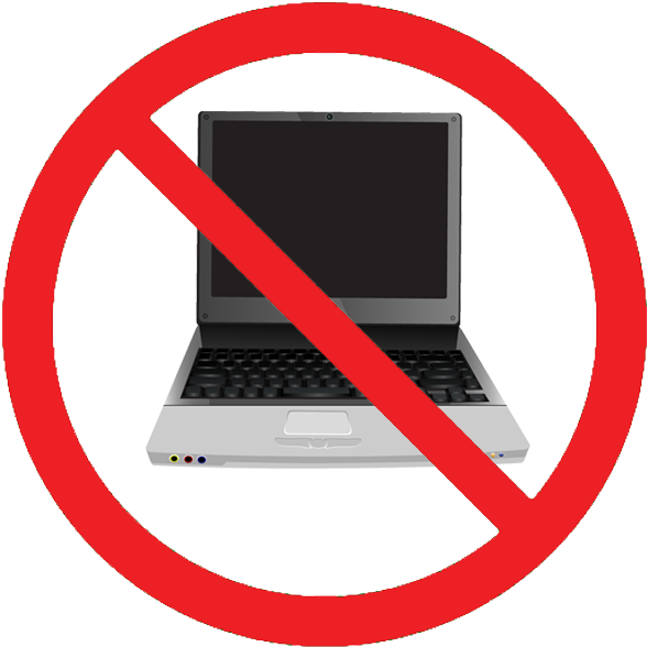 Clipart - No Cell Phones Or Laptops (600x609)