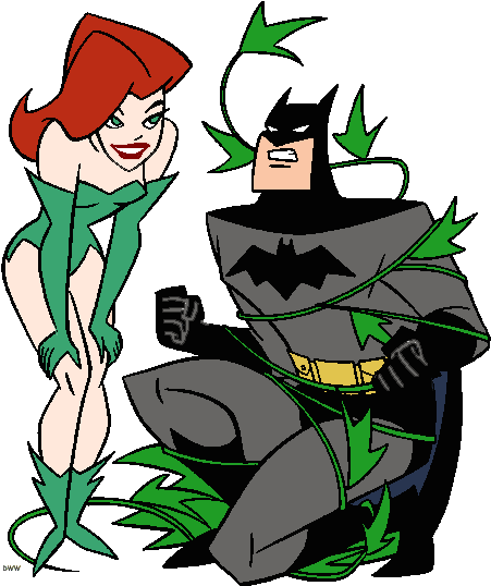 Poison Ivy And Batman Cartoon (465x556)