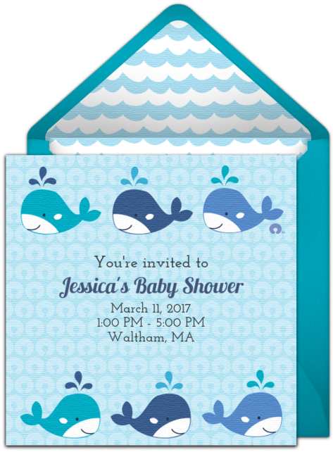 Customizable, Free Baby Whale Watch Online Invitations - Baby Shower (650x650)