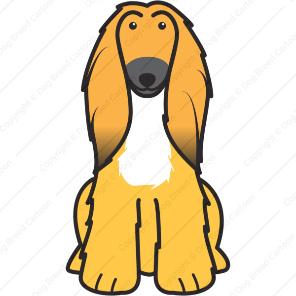 Shop Buy Dog Caricature Download Dog Breed Cartoon - Afghan Hound Dog Cartoon Tote Bag, Adult Unisex, Natural (600x600)
