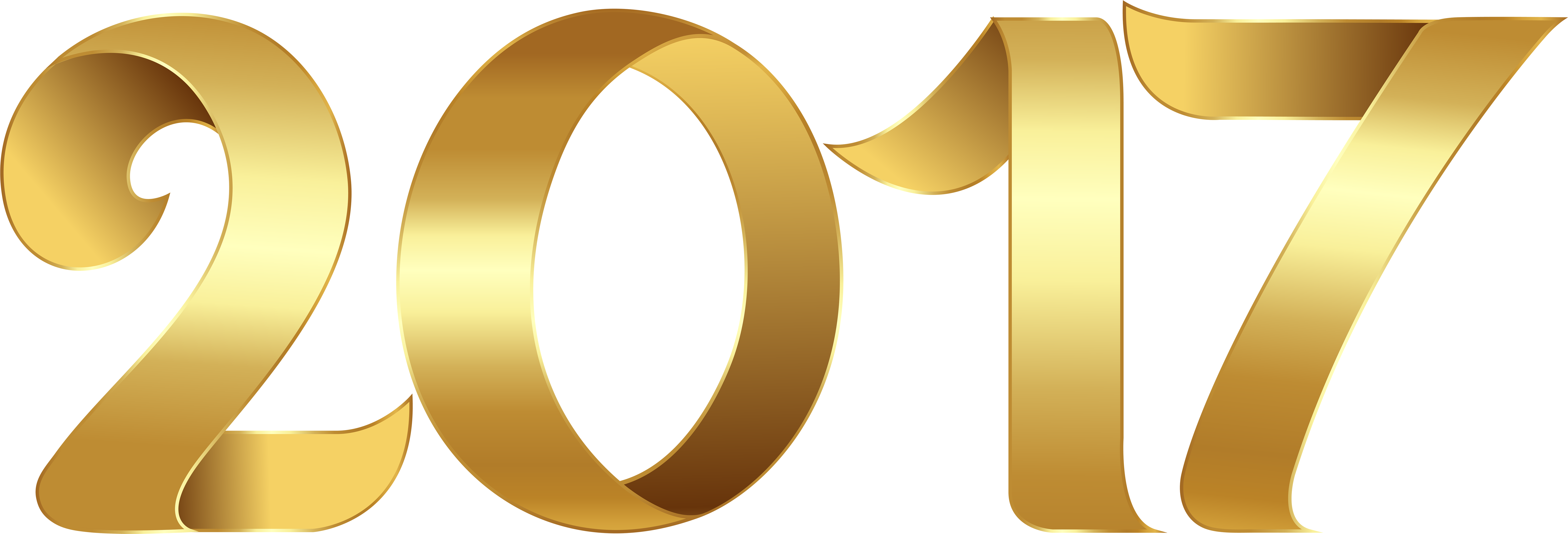 Gold 2017 Transparent Png Clip Art - 2017 Word Art (8000x2772)