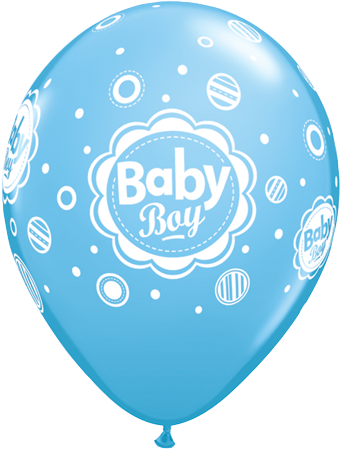 Sngl Latex Baby Boy Dots Pale Blue Balloon - Happy Birthday Blue Balloon (342x451)