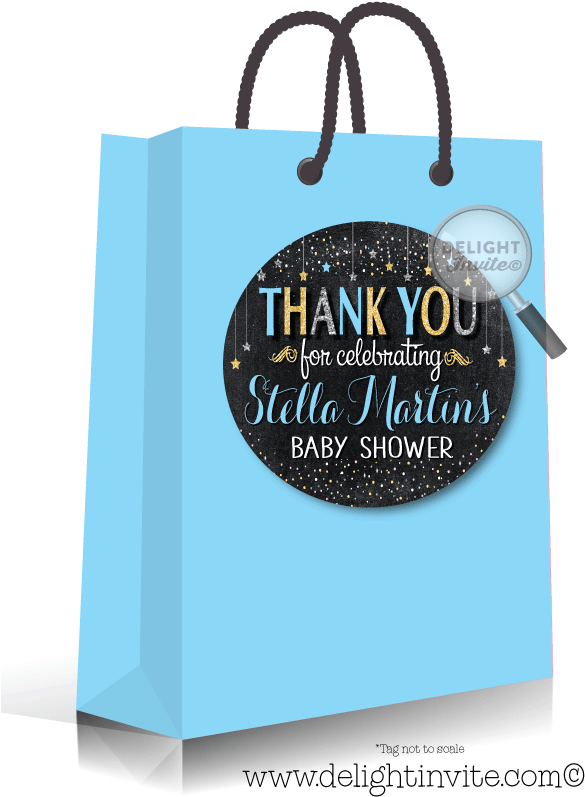 Twinkle Twinkle Little Star Boy Baby Shower Sticker - Paper Bag (613x822)