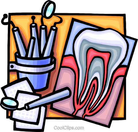 Cross Section Of A Tooth Royalty Free Vector Clip Art - Dentist Tools Clipart (480x460)