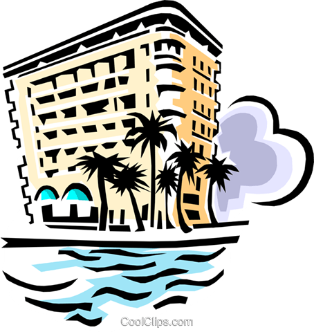 Hotel Clipart Png - Beach Hotel Clipart (454x480)