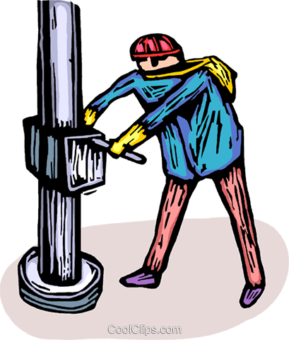 Man Working On An Oil Rig Royalty Free Vector Clip - Laborer (409x480)