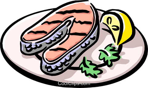 Salmon Clipart Transparent Fish - Grilled Fish Cartoon Png (480x286)