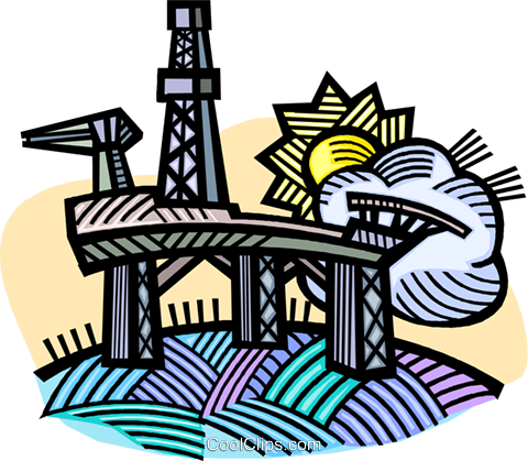 Oil Drilling Platform Royalty Free Vector Clip Art - Oil Drilling Platform Royalty Free Vector Clip Art (480x419)