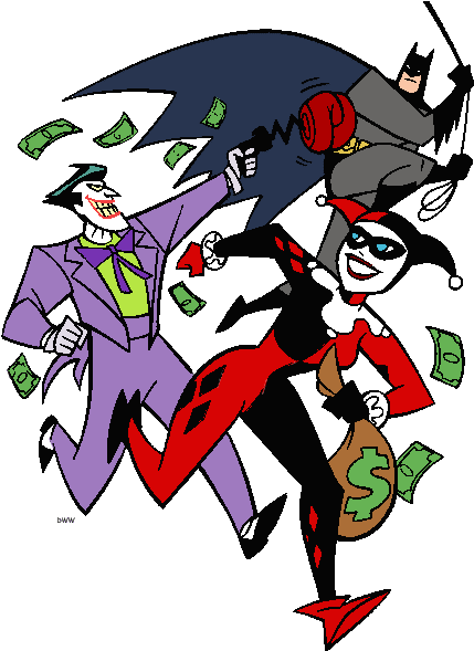 Batman Clip Art - Joker And Harley Quinn Clipart (439x588)
