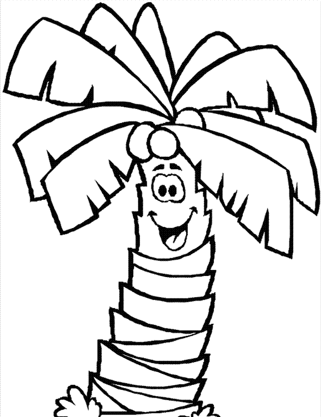 Coconut Tree Coloring Sheets Coloring - Palm Tree Coloirng Page (650x843)