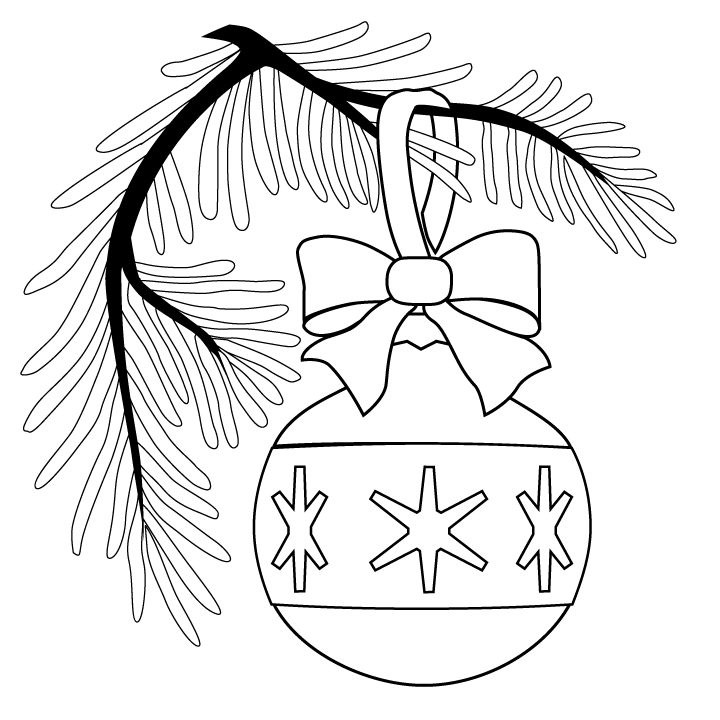 Printable Pictures Of Fall Leaves 1 - Coloring Page Christmas Ornament (720x720)